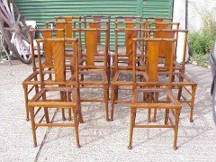 W R Lethaby for Morris and Co. A monumental set of seventeen oak dining chairs - Thumbnail 3