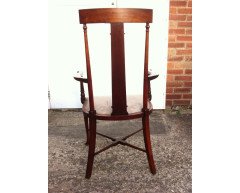 A pair of Arts and Crafts armchairs with stylised floral details - Thumbnail 14