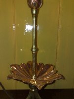 WAS Benson. A brass and copper table lamp in the form of a large flower - Thumbnail 5