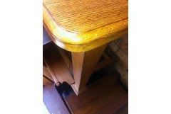 A good quality twelve seater Arts and Crafts extending oak dining table with two extra leaves. - Thumbnail 7