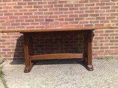 Paul Matt. An Arts and Crafts oak eight seater 'Tretower' refectory dining table - Thumbnail 1
