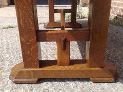 Paul Matt. An Arts and Crafts oak eight seater 'Tretower' refectory dining table - Thumbnail 4