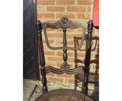 Fischel. A rare cane seat ebonised and gilt side chair - Thumbnail 3