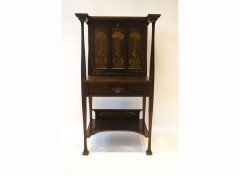 A super quality fall front bureau with stylised floral inlays - Thumbnail 1