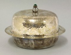 Liberty and Co. An Arts and Crafts silver plated muffin dish in the style of C R Ashbee - Thumbnail 1