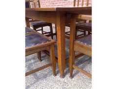 A set of six Glasgow style high back oak dining chairs - Thumbnail 5