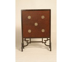 E W Godwin. An Anglo-Japanese firescreen with Godwin embossed leather. - Thumbnail 1