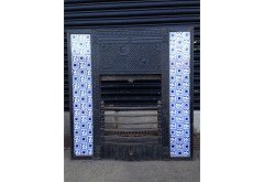 Thomas Jeckyll for Barnard Bishop and Barnard. A rare complete cast iron fire insert with original blue floral tiles - Thumbnail 1