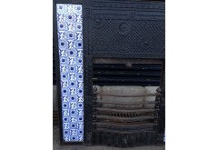 Thomas Jeckyll for Barnard Bishop and Barnard. A rare complete cast iron fire insert with original blue floral tiles - Thumbnail 3