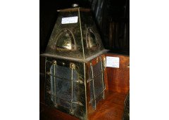 A pair and one other Arts and Crafts brass lantern - Thumbnail 2