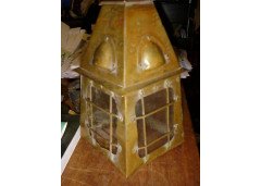 A pair and one other Arts and Crafts brass lantern - Thumbnail 6