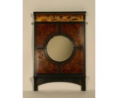 An Aesthetic Movement Ebonised and burr walnut mirror  - Thumbnail 1