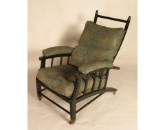 Philip Webb for Morris and Co. Two adjustable ebonised armchair - Thumbnail 1