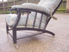 Philip Webb for Morris and Co. Two adjustable ebonised armchair - Thumbnail 4