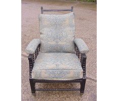 Philip Webb for Morris and Co. Two adjustable ebonised armchair - Thumbnail 6