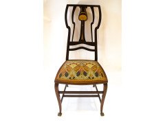 Liberty and Co. An Arts Crafts inlaid mahogany side chair. - Thumbnail 2
