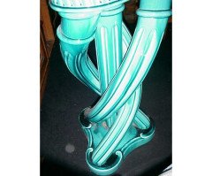 An Arts and Crafts Turquoise plant stand - Thumbnail 2