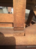 A rare well designed very good quality Arts Crafts metamorphic knee hole quarter sawn oak architects or artist desk - Thumbnail 12