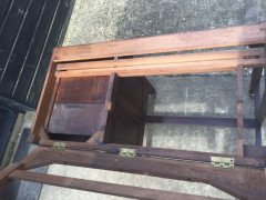A rare well designed very good quality Arts Crafts metamorphic knee hole quarter sawn oak architects or artist desk - Thumbnail 14