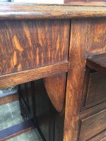 A rare well designed very good quality Arts Crafts metamorphic knee hole quarter sawn oak architects or artist desk - Thumbnail 18