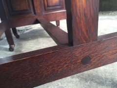 A rare well designed very good quality Arts Crafts metamorphic knee hole quarter sawn oak architects or artist desk - Thumbnail 20