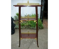 An Art Nouveau what not with organic gilt brass mounts. - Thumbnail 1