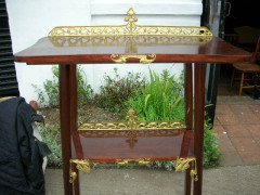 An Art Nouveau what not with organic gilt brass mounts. - Thumbnail 2