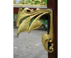 An Art Nouveau what not with organic gilt brass mounts. - Thumbnail 9