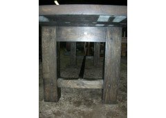 A contemporary Glasgow style dark oak craftsman built dining table - Thumbnail 3