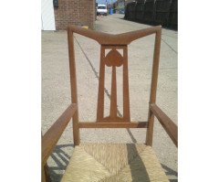 Liberty and Co. A set of three rush seat dining chairs in the manner of C F A Voysey - Thumbnail 6