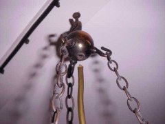 An Arts and Crafts copper hanging light with original glass bowls - Thumbnail 5