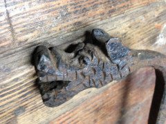 A good set of four Arts and Crafts hand made fire utensils with dogs heads - Thumbnail 4