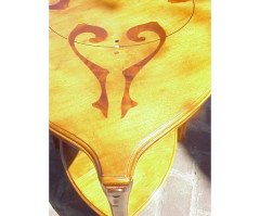 A French Art Nouveau cherry and inlaid two-tier table - Thumbnail 2