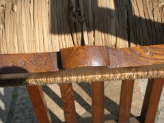Shapland and Petter. An unusual pair of side chairs with original rush seats and Heart shaped carvings to the tops - Thumbnail 9