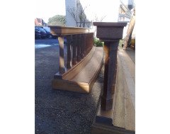 A pair of curved oak alter kneelers - Thumbnail 5