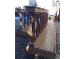 A pair of curved oak alter kneelers - Thumbnail 6