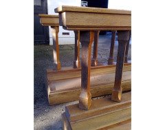 A pair of curved oak alter kneelers - Thumbnail 8