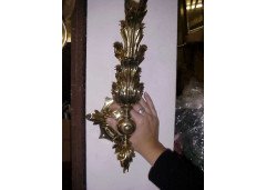 An Arts and Crafts Three-branch Brass Ceiling Light - Thumbnail 2