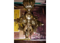 An Arts and Crafts Three-branch Brass Ceiling Light - Thumbnail 3