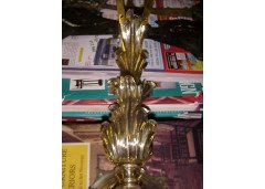 An Arts and Crafts Three-branch Brass Ceiling Light - Thumbnail 4