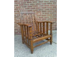 A good quality Arts and Crafts reclining oak armchair - Thumbnail 2