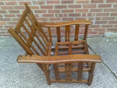 A good quality Arts and Crafts reclining oak armchair - Thumbnail 7