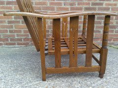 A good quality Arts and Crafts reclining oak armchair - Thumbnail 9