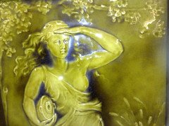 A pair of Burmantoffs wall plaques depicting summer and autumn excecuted by Eric Hammond. - Thumbnail 3