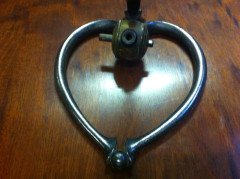 WAS Benson. A rare steel table lamp with heart shaped base and original brass switch - Thumbnail 5