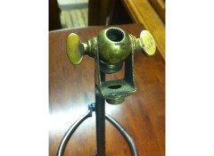 WAS Benson. A rare steel table lamp with heart shaped base and original brass switch - Thumbnail 7
