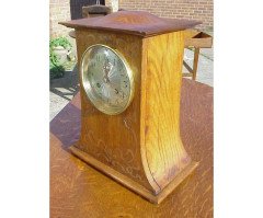 C F A Voysey for Liberty and Co. A Liberty and Co oak mantel clock - Thumbnail 2