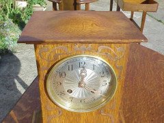 C F A Voysey for Liberty and Co. A Liberty and Co oak mantel clock - Thumbnail 3