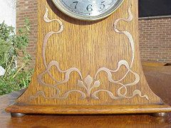 C F A Voysey for Liberty and Co. A Liberty and Co oak mantel clock - Thumbnail 4