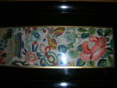 Royal Worcester. an Anglo- Japanese Tray with Silk Embroidery with Cast Brass Bamboo Handles. - Thumbnail 4